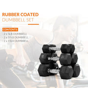 --Only Supports Self Pickup--Hexagonal Dumbbells, Rubber Coated For Exercise And Fitness, Multiple Sizes